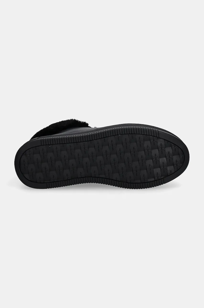 Kožené boty Calvin Klein Jeans BOLD PLATF LOW LACEUP MG LTH YW0YW01590 černá