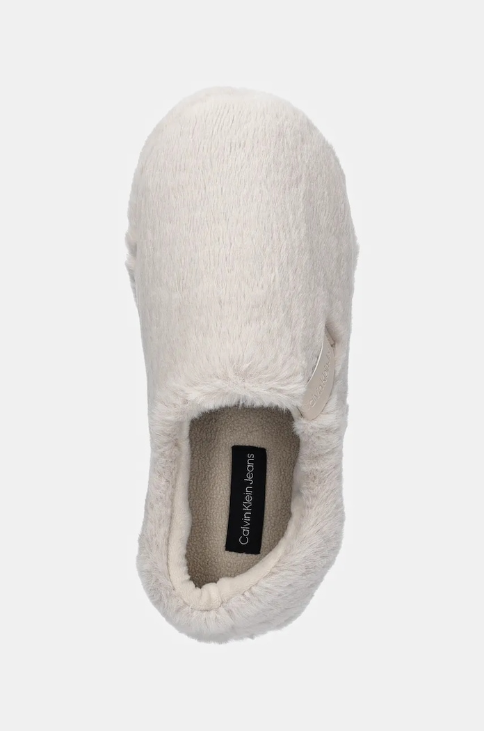 Calvin Klein Jeans kapcie HOME ANKE SLIPPER WN FUR beżowy YW0YW01596