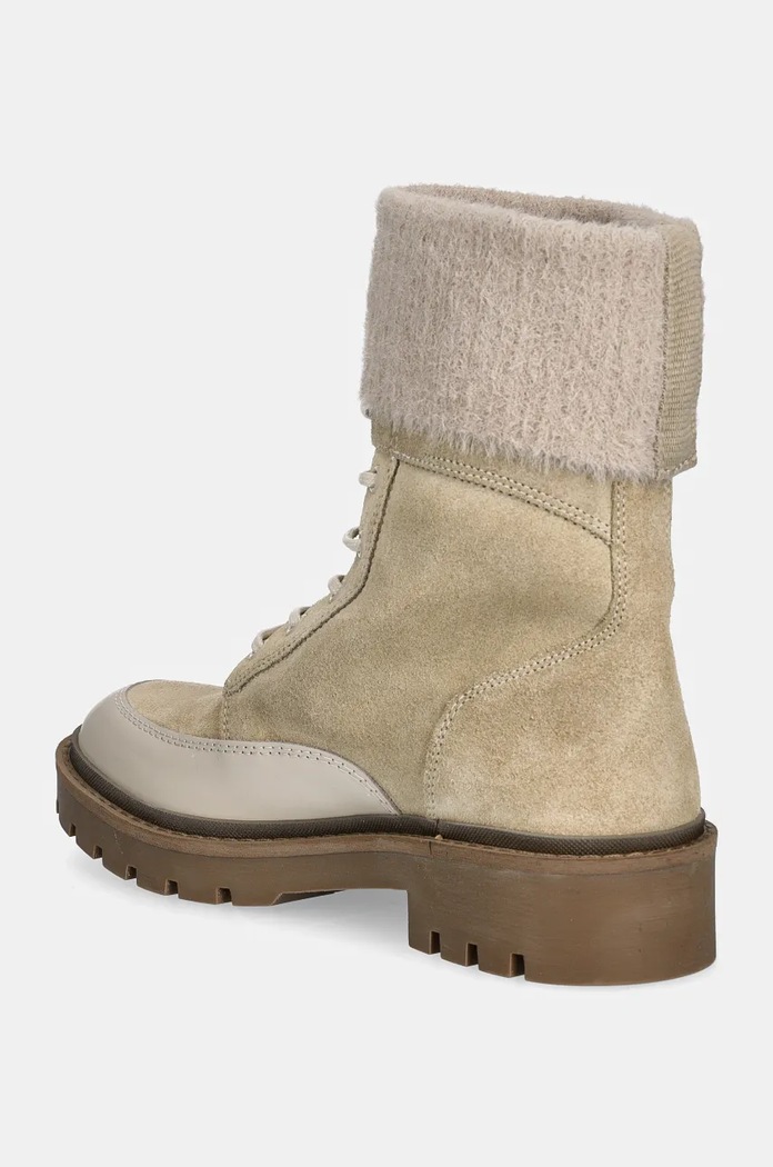 Obutev Gležnarji Calvin Klein Jeans COMBAT MID LACE UP BOOT WL YW0YW01599 bež