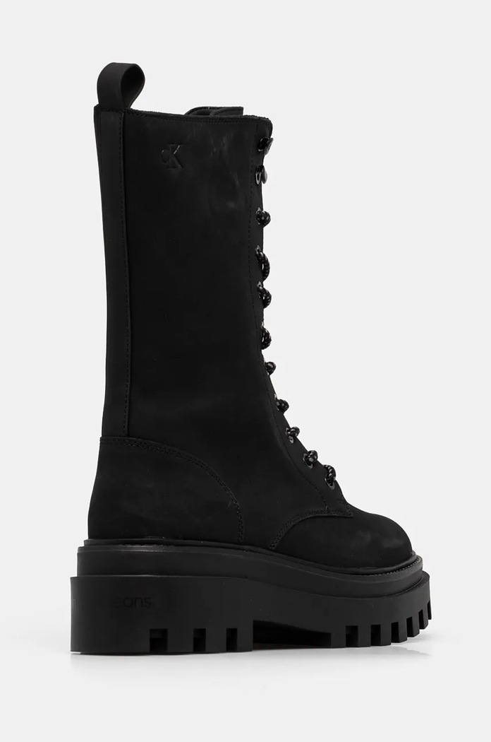 Обувки Боти Calvin Klein Jeans FLATFORM LACE UP BOOT MG NB YW0YW01683 черен