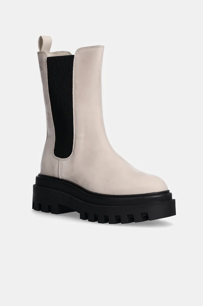 Gležnarji iz nubuka Calvin Klein Jeans FLATFORM CHELSEA BOOT MG NB Neizolirana bež YW0YW01684