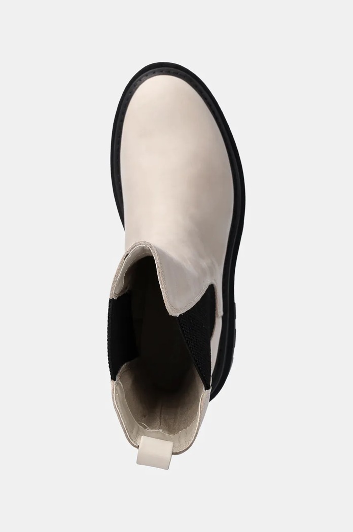 Gležnarji iz nubuka Calvin Klein Jeans FLATFORM CHELSEA BOOT MG NB bež YW0YW01684