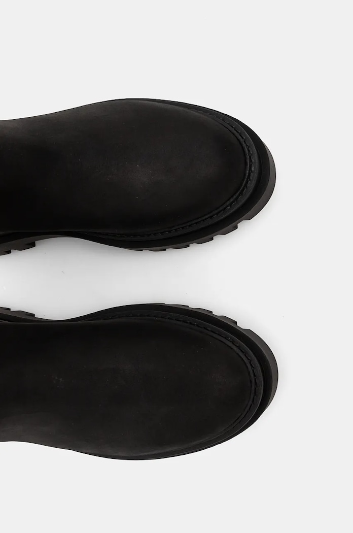 Nubukové kotníkové boty Calvin Klein Jeans FLATFORM CHELSEA BOOT MG NB YW0YW01684 černá