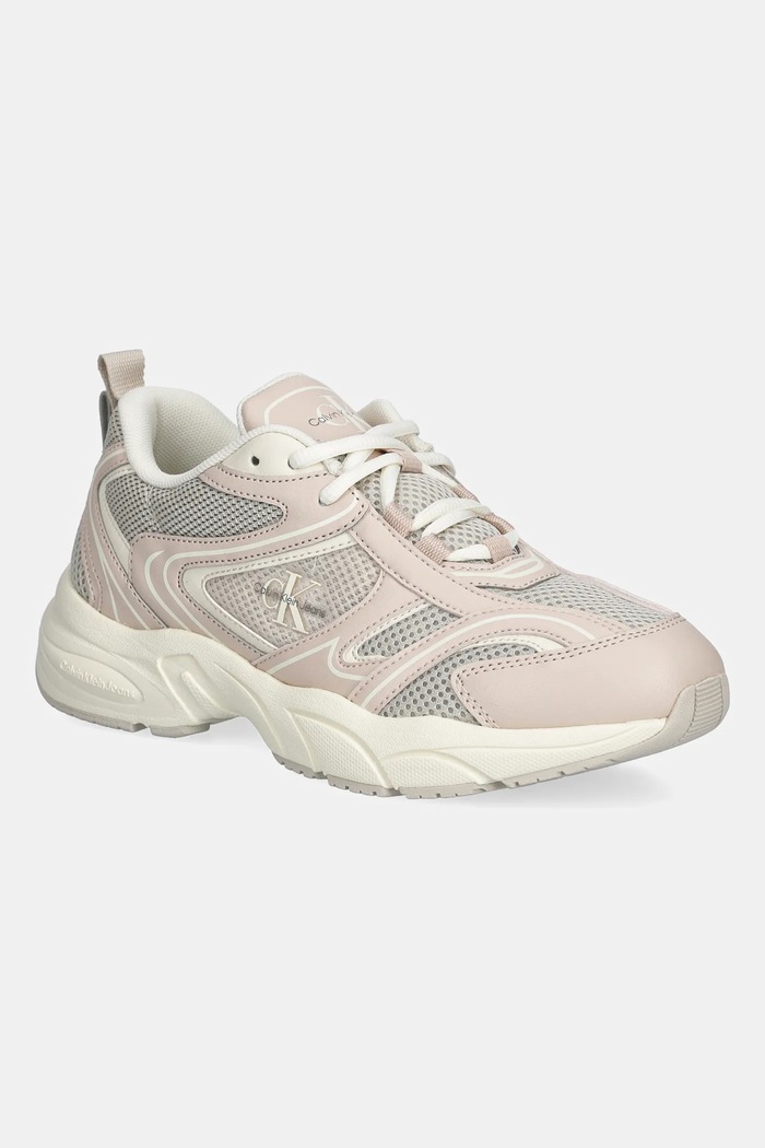 Sneakers boty Calvin Klein Jeans RETRO TENNIS MESH ML béžová YW0YW01807