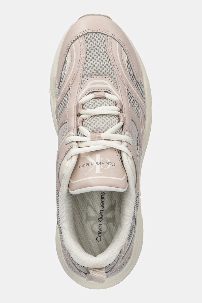 Sneakers boty Calvin Klein Jeans RETRO TENNIS MESH ML béžová YW0YW01807