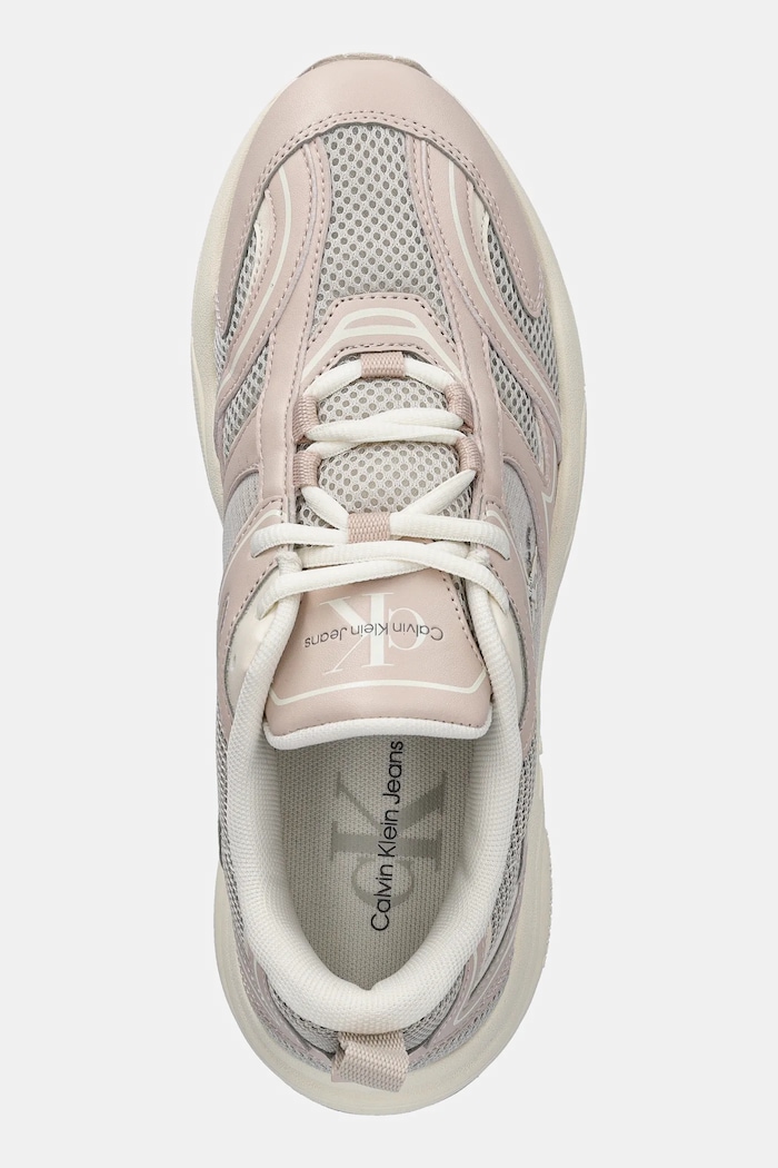 Sneakers boty Calvin Klein Jeans RETRO TENNIS MESH ML béžová YW0YW01807