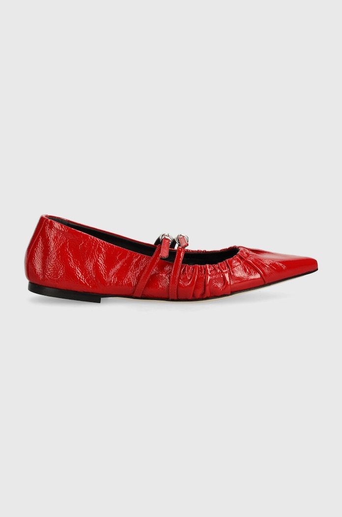 MSGM balerini de piele 3741MDS420.848.18 rosu AW24