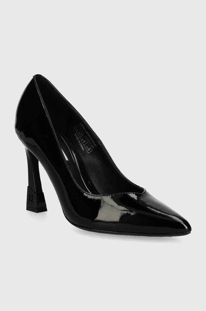 Kožené lodičky Karl Lagerfeld PREMIERE 90 více než 8 cm černá KL33514.1BP