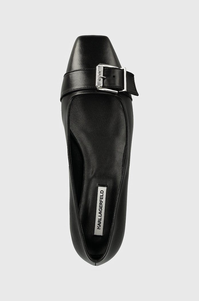 Karl Lagerfeld baleriny skórzane KONNIE czarny KL40184.00S