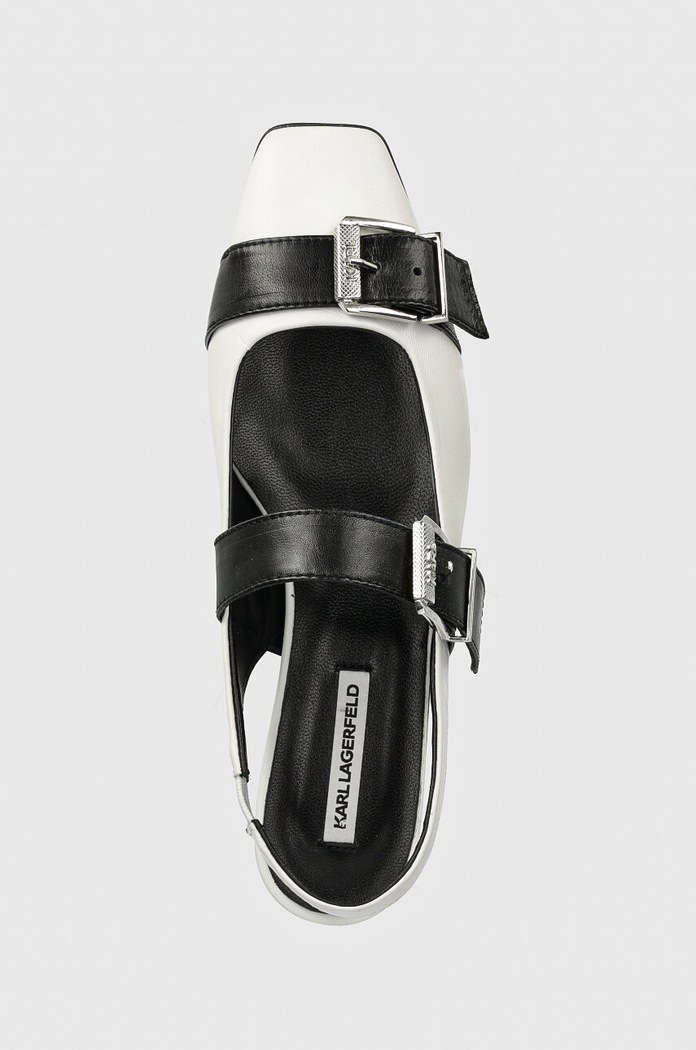 Kožené baleríny Karl Lagerfeld KONNIE bílá KL40186.010