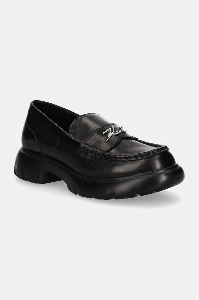 Kožené mokasíny Karl Lagerfeld PHOENIX přírodní kůže černá KL42111.00S