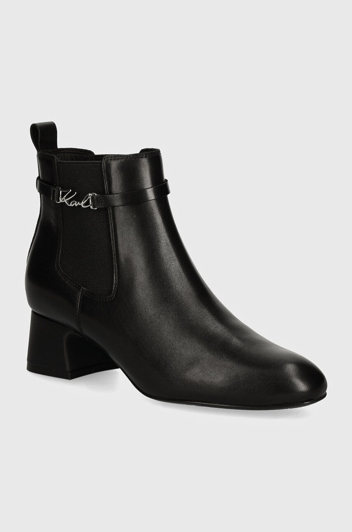 Kožené topánky chelsea Karl Lagerfeld BONNIE usňová koža čierna KL30344.000