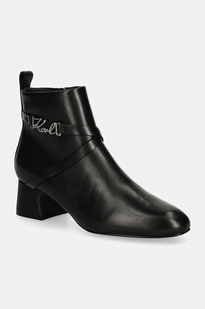 Kožené členkové topánky Karl Lagerfeld BONNIE usňová koža čierna KL30354.00S