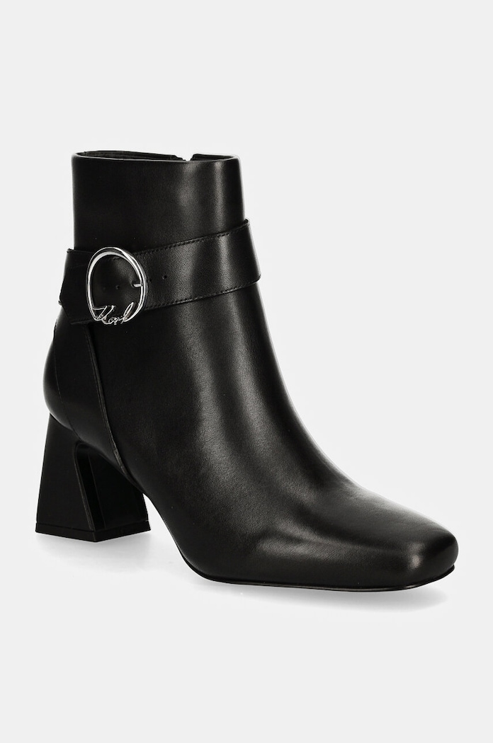 Kožené kotníkové boty Karl Lagerfeld BEATA nezateplené černá KL31444.000