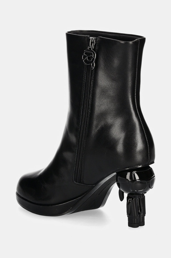 Boty Kožené kotníkové boty Karl Lagerfeld IKON ISLAND KL39064.000 černá