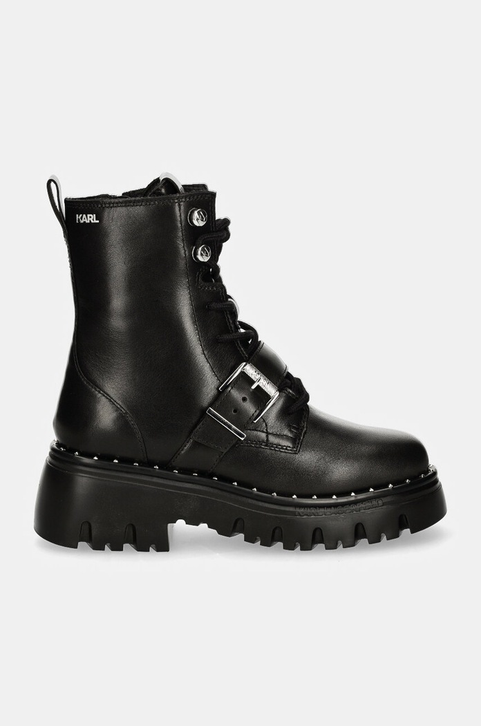 Karl Lagerfeld workery skórzane KOMBAT KL45354.000 czarny AW24