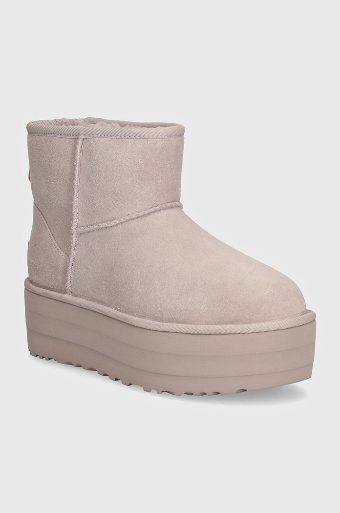 UGG suede snow boots Classic Mini Platform synthetic insulation violet 1134991.PSK