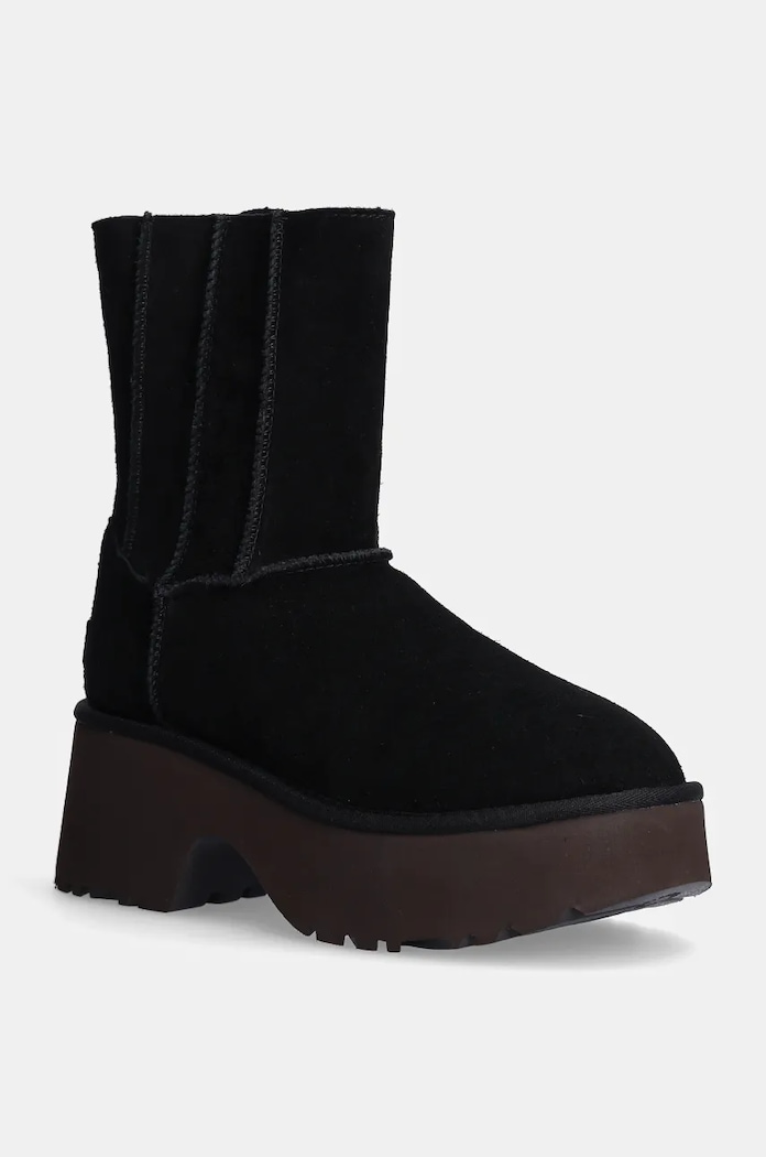 UGG botki zamszowe Classic Twin Seam New Heights tekstylny czarny 1158313.BLK