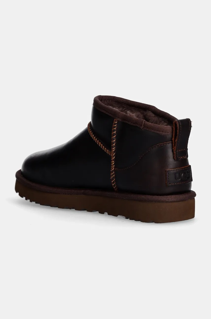 Obuv Kožené snehule UGG Classic Ultra Mini Lthr Regen 1163490.IWD hnedá