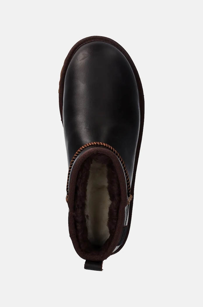Kožené snehule UGG Classic Ultra Mini Lthr Regen hnedá 1163490.IWD
