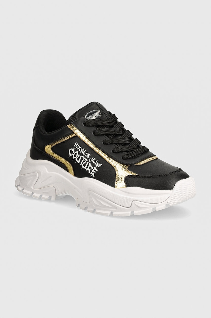 Superge Versace Jeans Couture Hiker Zrnato usnje črna 77VA3SV6.ZP319.G89
