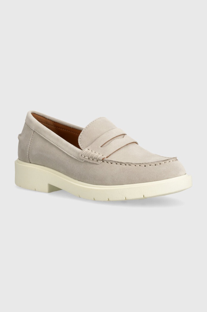 Geox mocasini din piele intoarsa D SPHERICA EC1 A piele întoarsă gri D25QRA.00022.C1010