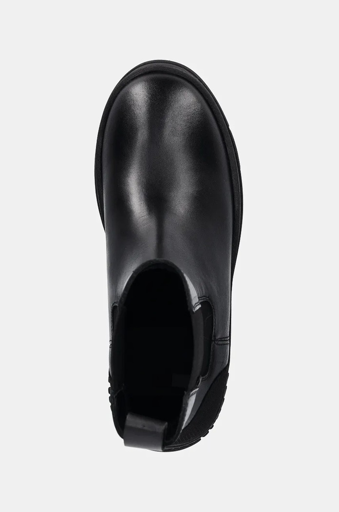 Δερμάτινες μπότες τσέλσι Tommy Jeans TJW CHELSEA FLATFORM BOOT μαύρο EN0EN02597