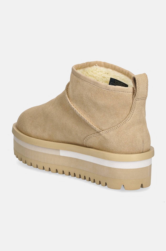 Παπούτσια Μπότες χιονιού σουέτ Tommy Jeans TJW SUEDE FLATFORM BOOT WL EN0EN02599 μπεζ