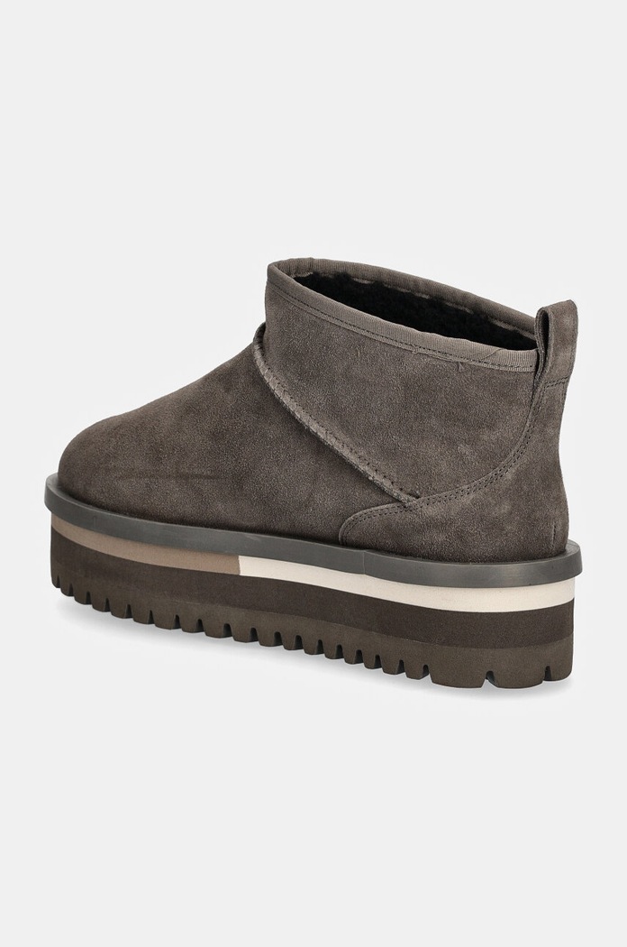 Boty Semišové sněhule Tommy Jeans TJW SUEDE FLATFORM BOOT WL EN0EN02599 šedá