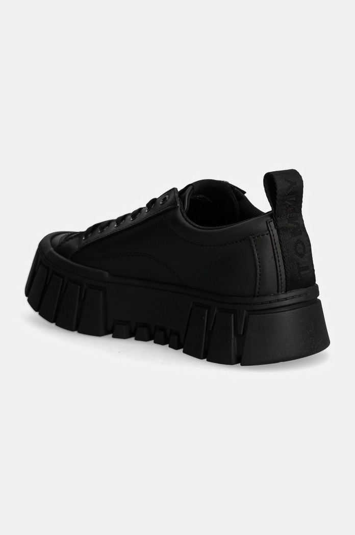 Boty Kožené sneakers boty Tommy Jeans TJW VULC FLATFORM LC LEATHER EN0EN02610 černá