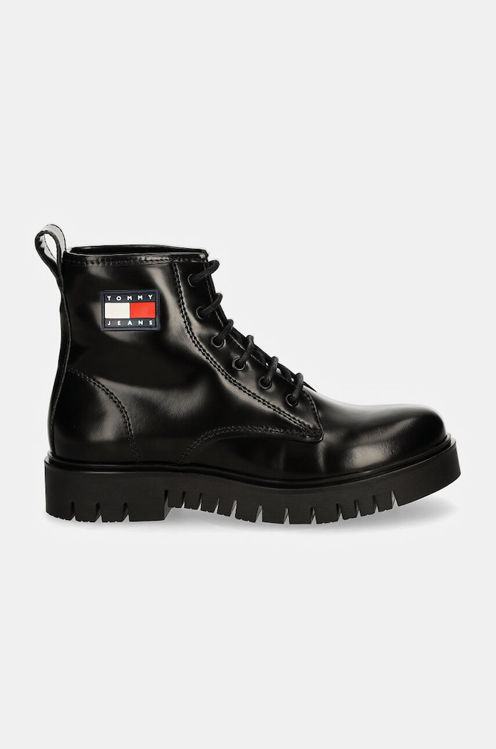 Δερμάτινα workers Tommy Jeans TJW LACE UP BOOT EN0EN02624 μαύρο AW24