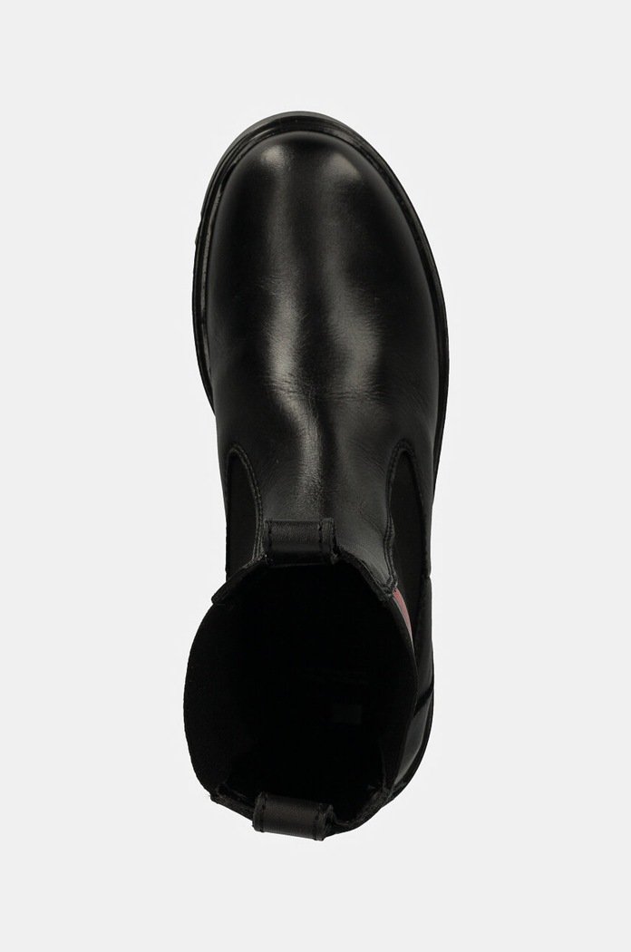 Kožené topánky chelsea Tommy Jeans TJW LONG CHELSEA BOOT čierna EN0EN02625