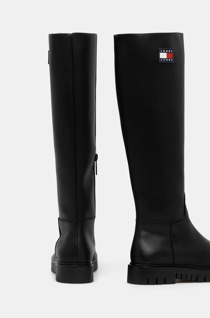 Kozačky Tommy Jeans TJW LONG SHAFT BOOT černá EN0EN02627