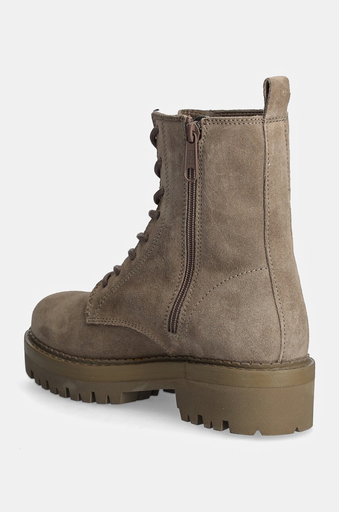 Obuwie Tommy Jeans botki TJW URBAN LACE UP SUEDE EN0EN02630 beżowy