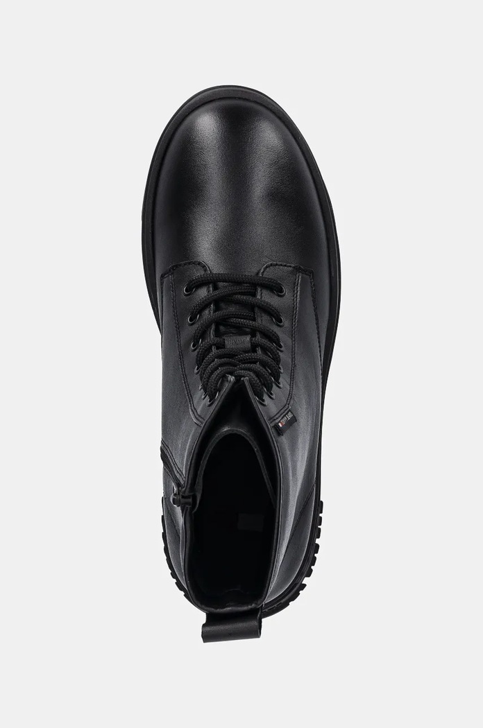 Kožené kotníkové boty Tommy Jeans TJW LACE UP FLATFORM BOOT černá EN0EN02665