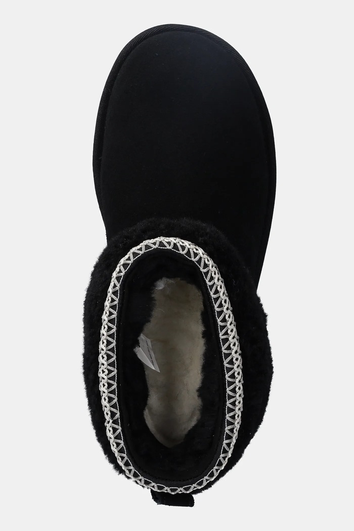 UGG cizme de zapada din piele intoarsa Classic Ultra Mini Maxi Curly negru 1158263.BLK
