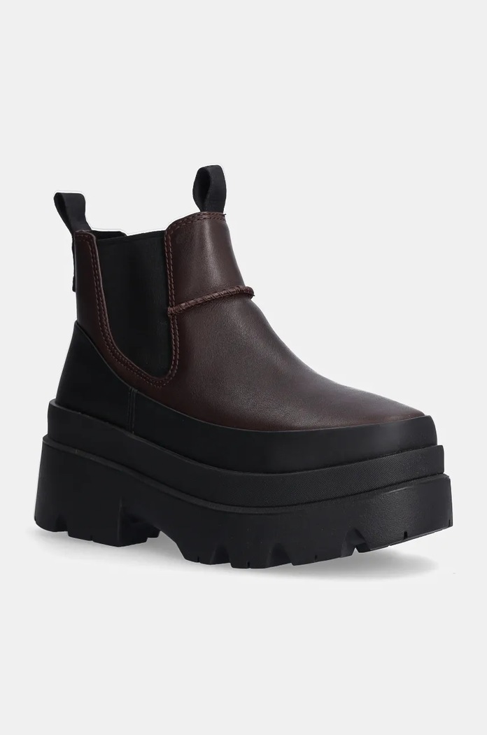 UGG Kožené topánky chelsea UGG Brisbane Chelsea hnedá 1167932.BCDR
