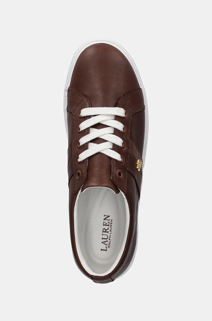 Lauren Ralph Lauren sneakersy skórzane Janson II brązowy 802775372007.200