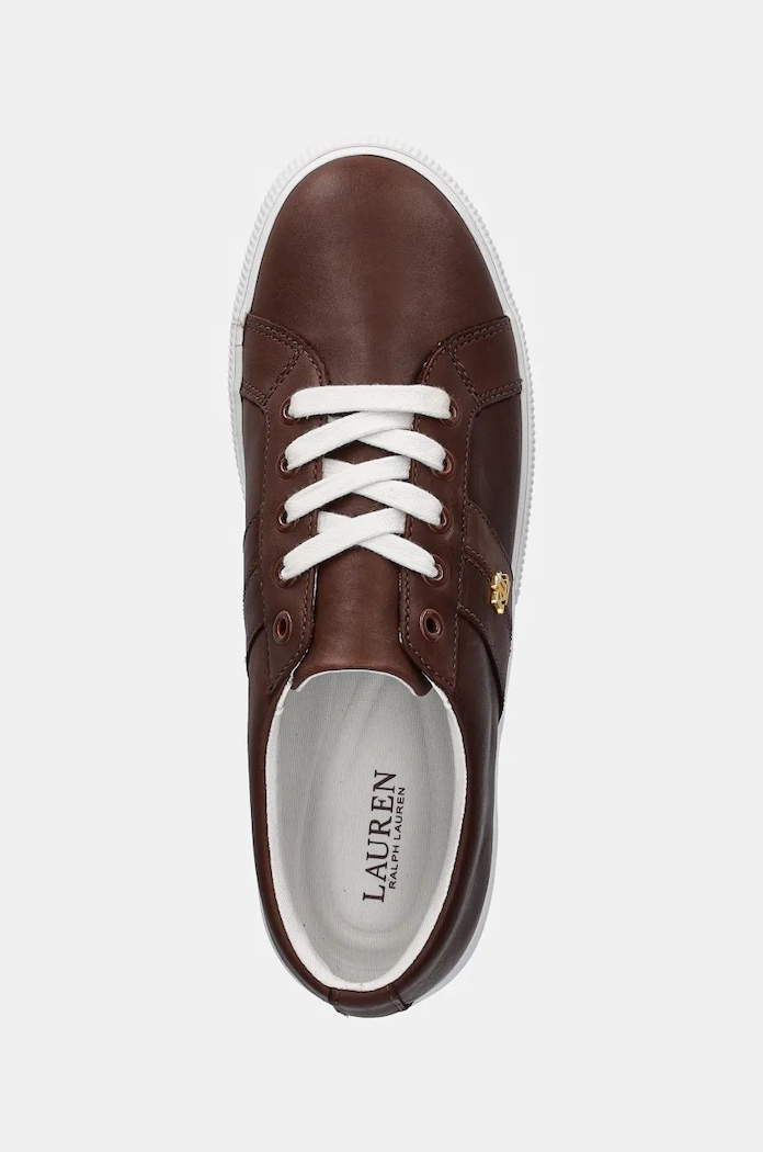 Lauren Ralph Lauren sneakersy skórzane Janson II brązowy 802775372007.200