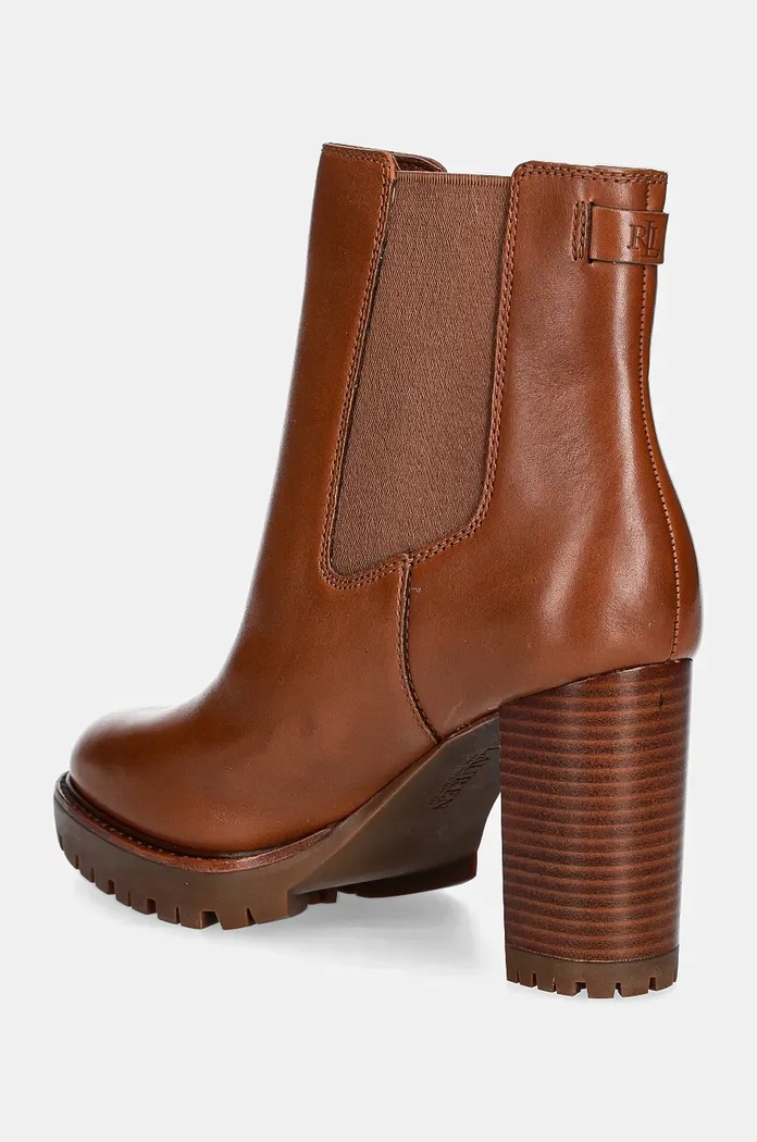 Boty Kožené kotníkové boty Lauren Ralph Lauren Layne 802937818003.200 hnědá