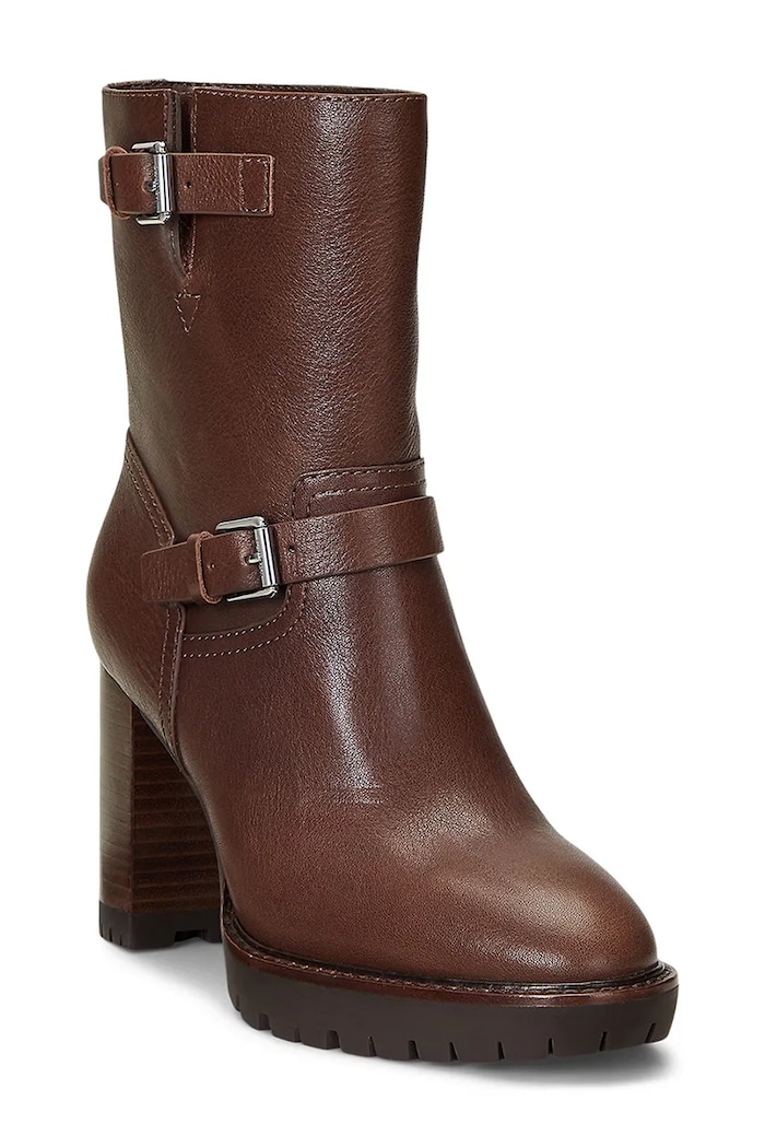 Kožne gležnjače Lauren Ralph Lauren Lyvia 802937819003.200 smeđa AW24