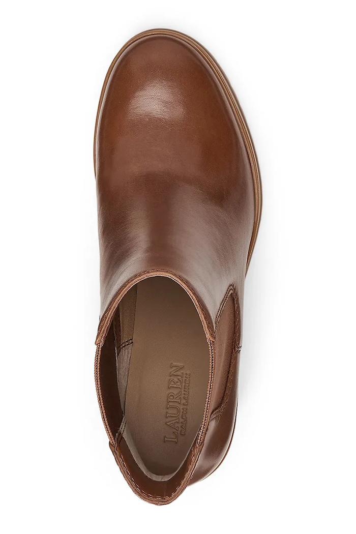 Lauren Ralph Lauren ghete chelsea de piele Cailie maro 802937825002.200
