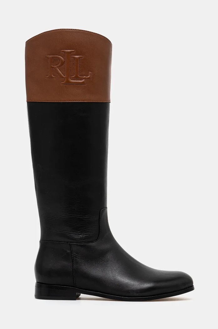 Kožené kozačky Lauren Ralph Lauren Justine II 802942512001.999 černá NC24