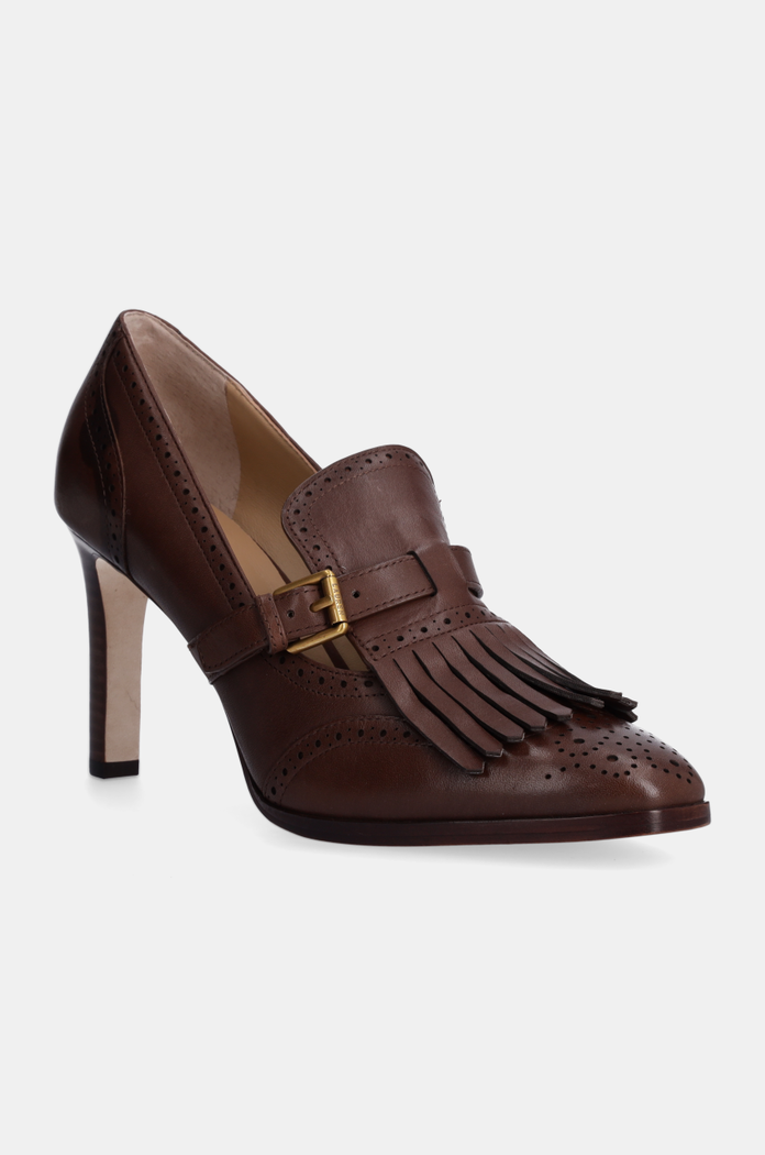Kožené lodičky Lauren Ralph Lauren Colleen přírodní kůže hnědá 802944557002.200