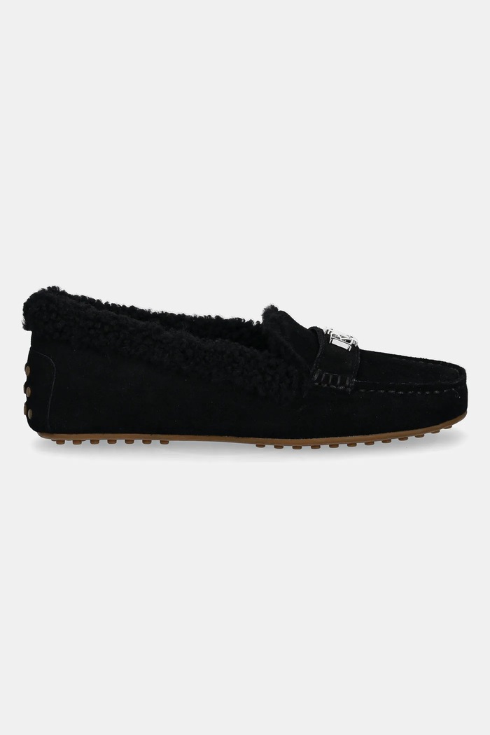 Semišové mokasíny Lauren Ralph Lauren Barnsbury Sp 802945667001.001 černá AW24