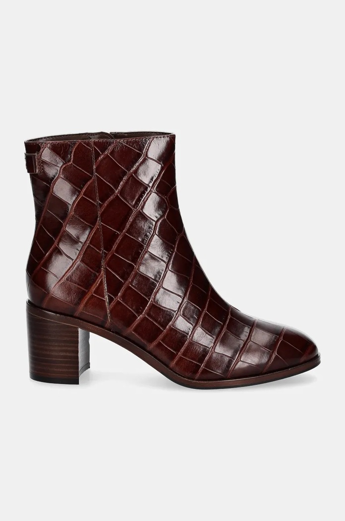 Lauren Ralph Lauren botki skórzane Cassie 802951301002.200 bordowy NC24