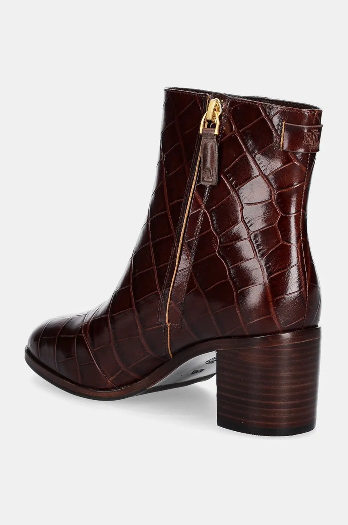Obuwie Lauren Ralph Lauren botki skórzane Cassie 802951301002.200 bordowy