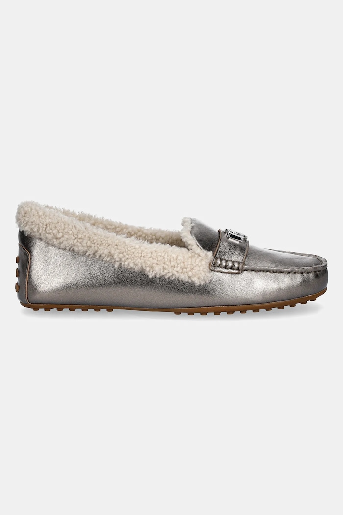 Kožené mokasíny Lauren Ralph Lauren Barnsbury Sp 802951373001.200 stříbrná AW24