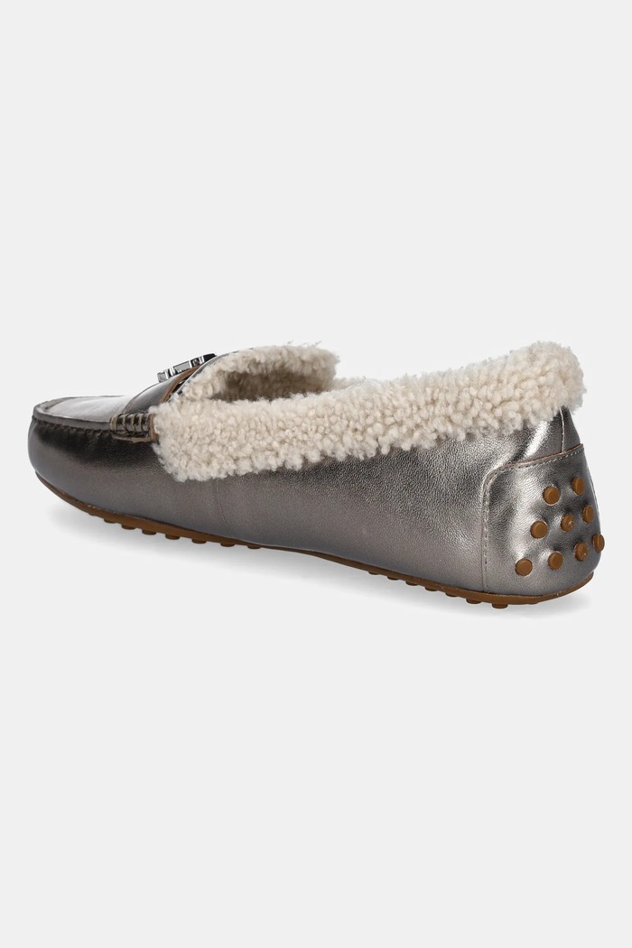 Boty Kožené mokasíny Lauren Ralph Lauren Barnsbury Sp 802951373001.200 stříbrná