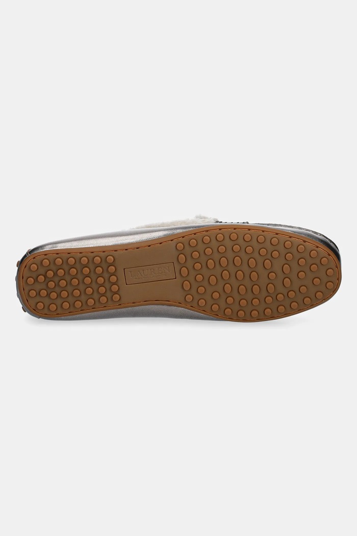 Kožené mokasíny Lauren Ralph Lauren Barnsbury Sp 802951373001.200 stříbrná